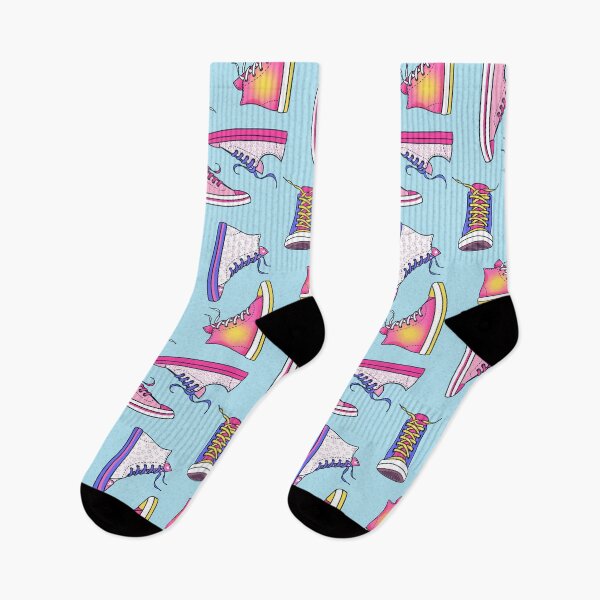 Item preview, Preppy Modern Sneakers for teenagers in bright pink, purple, blue and yellow designed and sold by ArtOfSmallJoys.