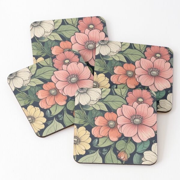 Aperçu de l'œuvre motif floral des années 1950 créée et vendue par GasconyPassion.