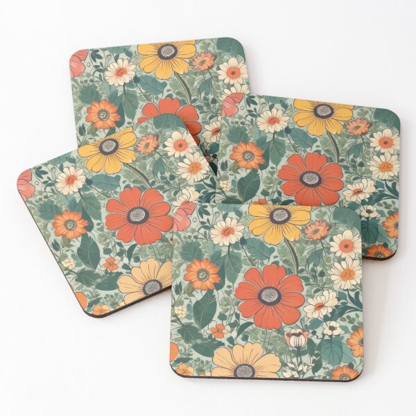 Aperçu de l'œuvre motif floral des années 1950 créée et vendue par GasconyPassion.