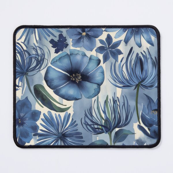 Item preview, Calming blue flower pattern, watercolor painting, all over designed and sold by patterncrow.