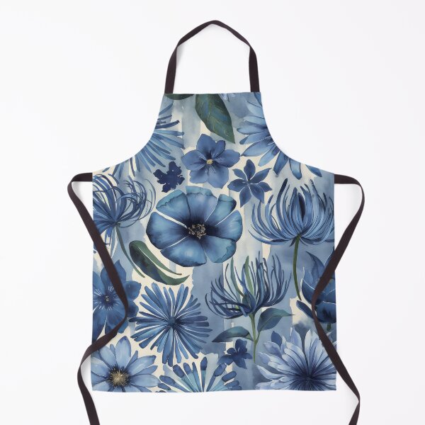 Item preview, Calming blue flower pattern, watercolor painting, all over designed and sold by patterncrow.