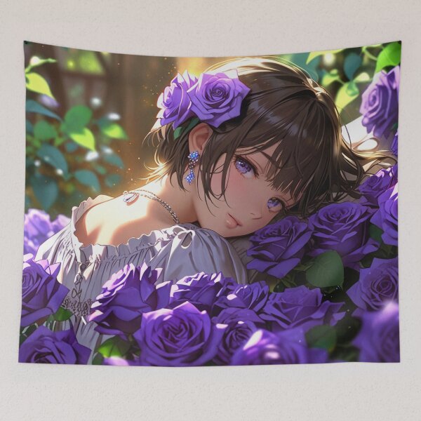 Item preview, Beauty of purple roses lady. designed and sold by PatDoArt.