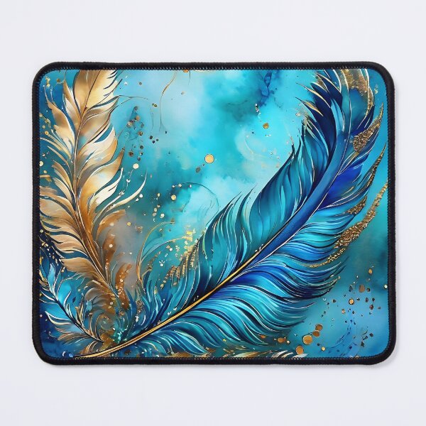 Item preview, Gold and Blue Feathers designed and sold by Tau Tia L Douglass.
