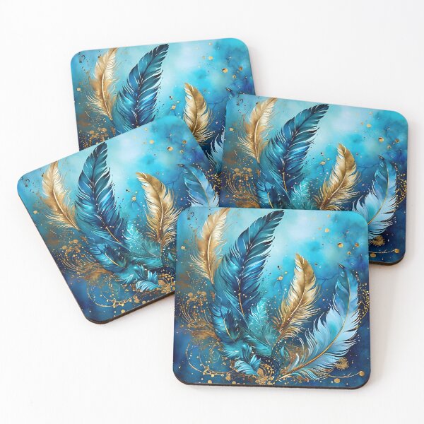 Item preview, Gold and Teal Feathers designed and sold by Tau Tia L Douglass.