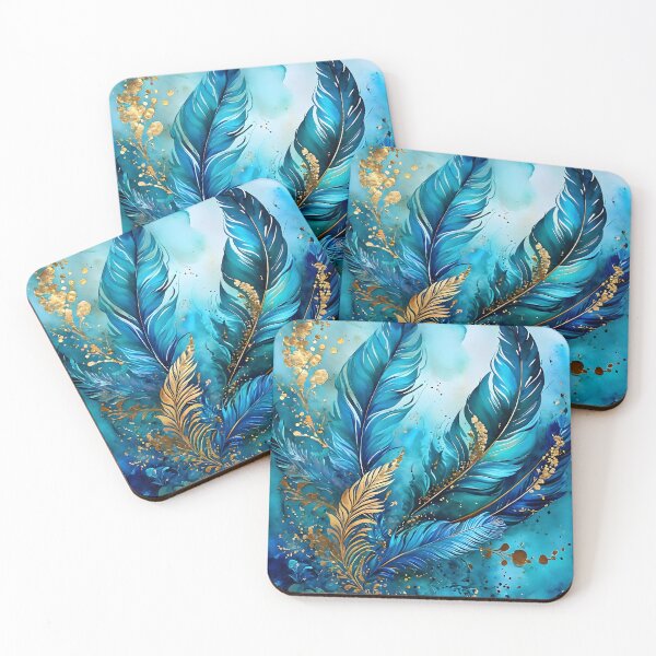 Item preview, Gold and Teal Feathers designed and sold by Tau Tia L Douglass.