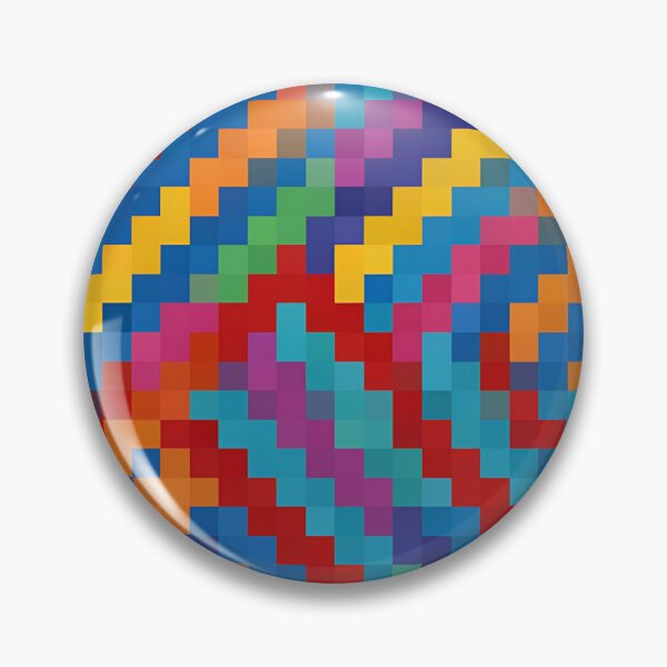 Item preview, Pixel rainbow colorful pattern zig zag square  designed and sold by cheekylorns.