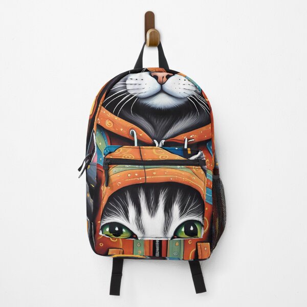 Item preview, Folk Art apprehensive Kitten wearing a hoodie in a big city back alley designed and sold by Colin Bentham.