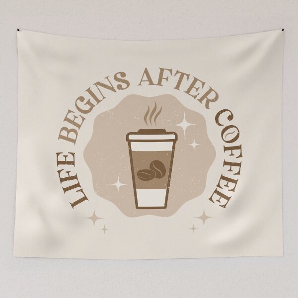 Item preview, Life begins after coffee. Vintage emblem with coffee cup designed and sold by SIR13.