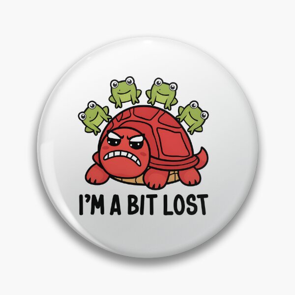Item preview, I'M A BIT LOST! Frustrated Red Turtle Balancing Frogs Cartoon designed and sold by Noertz.