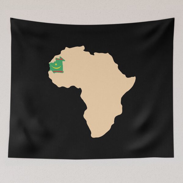 Item preview, African map with Mauritania flag designed and sold by vibeno1.