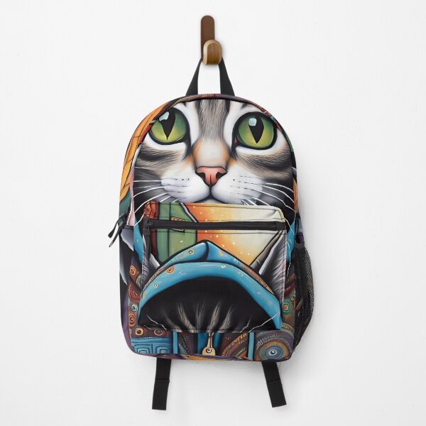 Item preview, Folk Art apprehensive Kitten wearing a hoodie in a big city back alley designed and sold by Colin Bentham.
