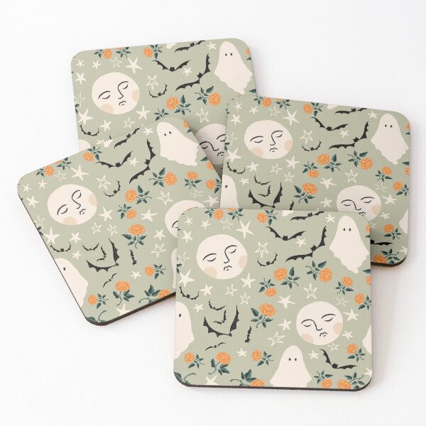 Item preview, Moon and stars with ghosts and bats for Halloween designed and sold by SJAPhoto.