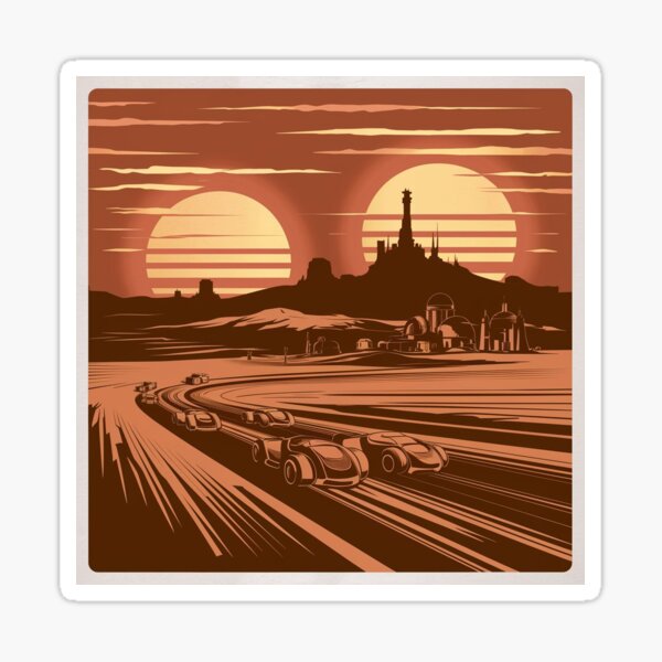Vista previa del artículo con la obra «Visita Tatooine», diseñado y vendido por Yassview.