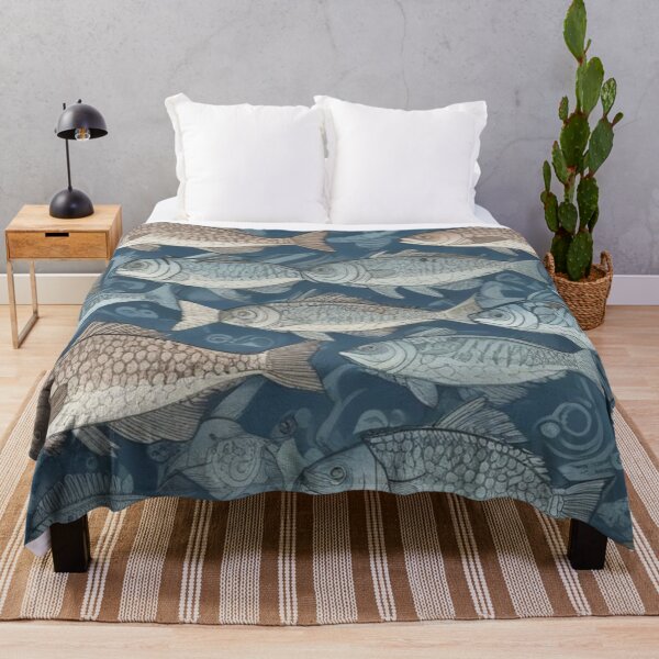 Item preview, Retro blue fish designed and sold by GasconyPassion.