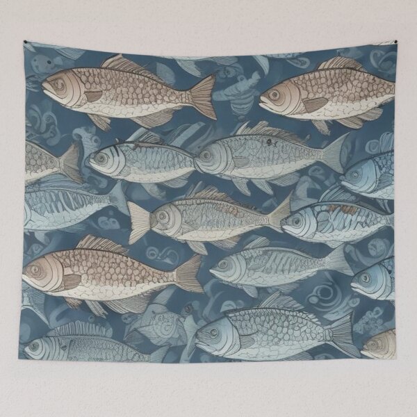 Item preview, Retro blue fish designed and sold by GasconyPassion.