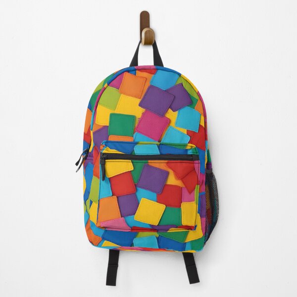 Item preview, Rainbow confetti square bright colorful Summer vacation gift idea fun pattern designed and sold by cheekylorns.