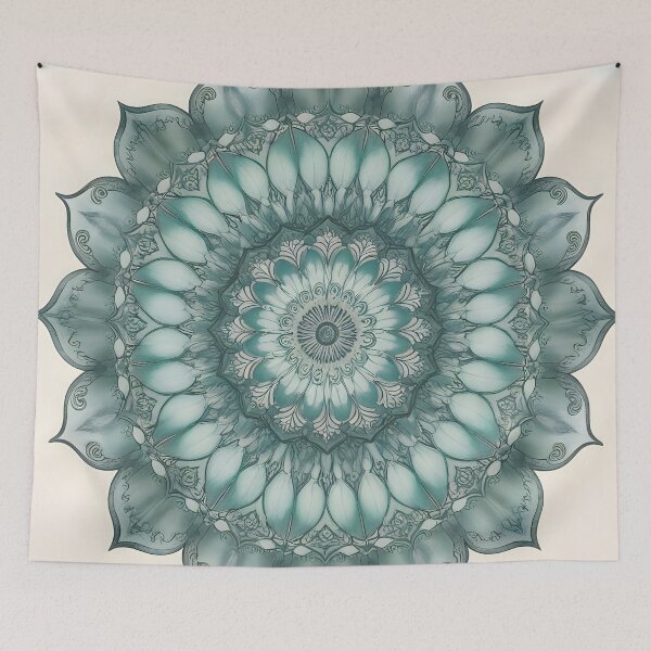 Item preview, Turquoise Mandala of Clear Communication for the Throat Chakra designed and sold by monchie.