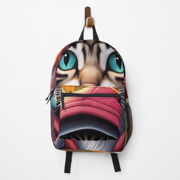 Item preview, Folk Art apprehensive Kitten wearing a hoodie in a big city back alley designed and sold by Colin Bentham.