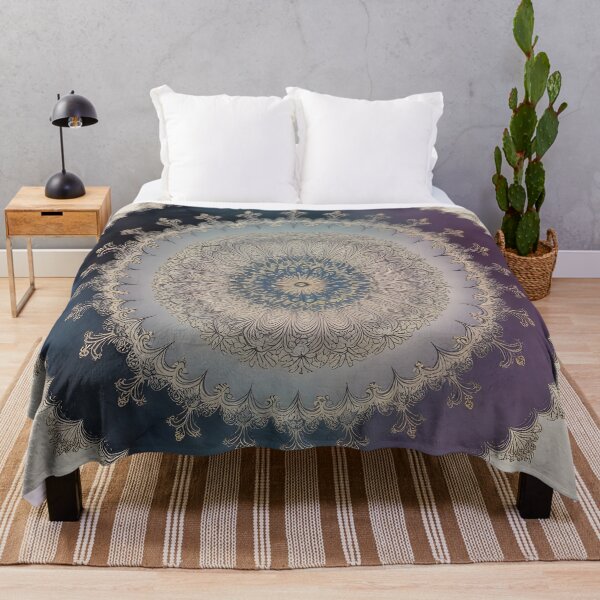 Item preview, Dark blue mandala of intuitive wisdom for the third eye designed and sold by monchie.