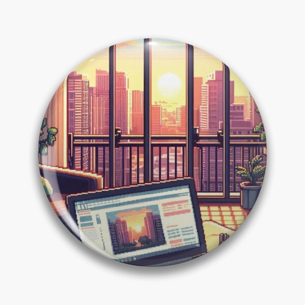 Item preview, Pixelart style city landscape designed and sold by MemeMelodies.