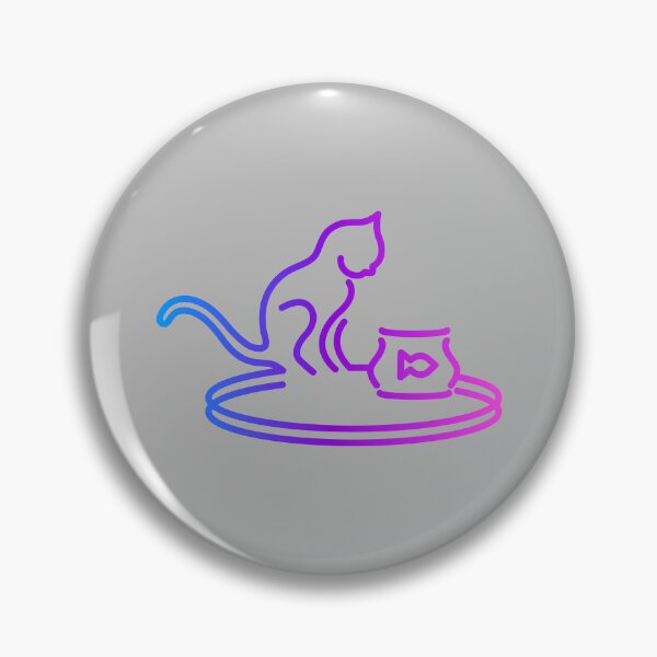 Item preview, Cat and Fish Bowl - Pink/Blue designed and sold by SquareKeyStudio.