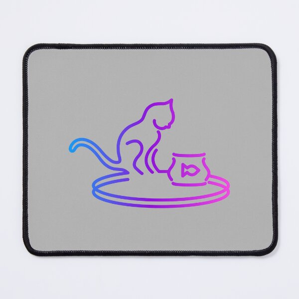 Item preview, Cat and Fish Bowl - Pink/Blue designed and sold by SquareKeyStudio.