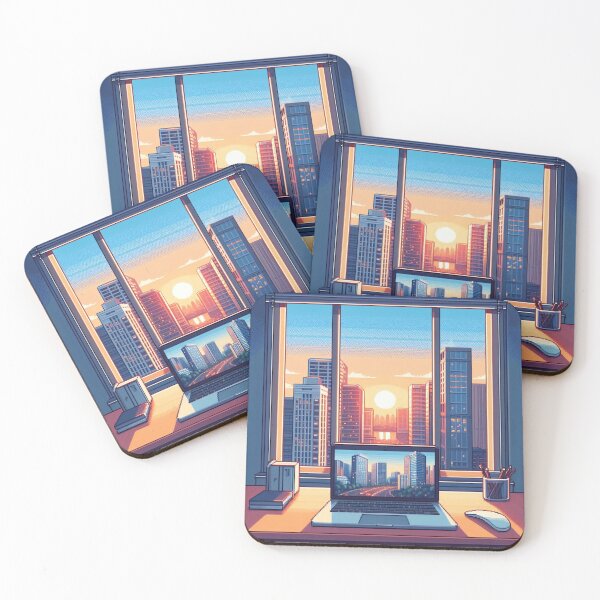 Item preview, City landscape pixelart style V3 designed and sold by MemeMelodies.
