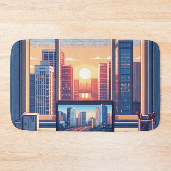 Item preview, City landscape pixelart style V3 designed and sold by MemeMelodies.