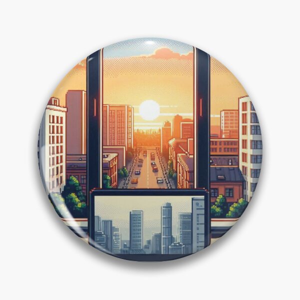 Item preview, City landscape pixelart style V4 designed and sold by MemeMelodies.