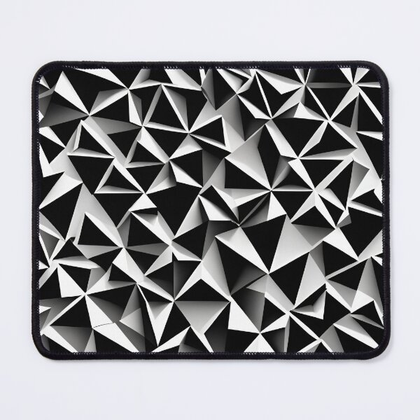 Item preview, Origami abstract triangle optical illusion black white pattern designed and sold by cheekylorns.