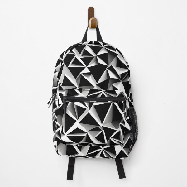 Item preview, Origami abstract triangle optical illusion black white pattern designed and sold by cheekylorns.