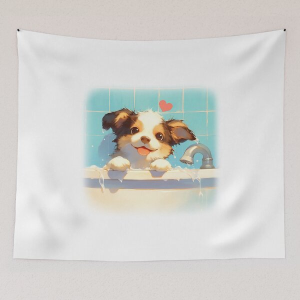 Item preview, Adorable Puppy Enjoying Bath Time designed and sold by Windy-market.
