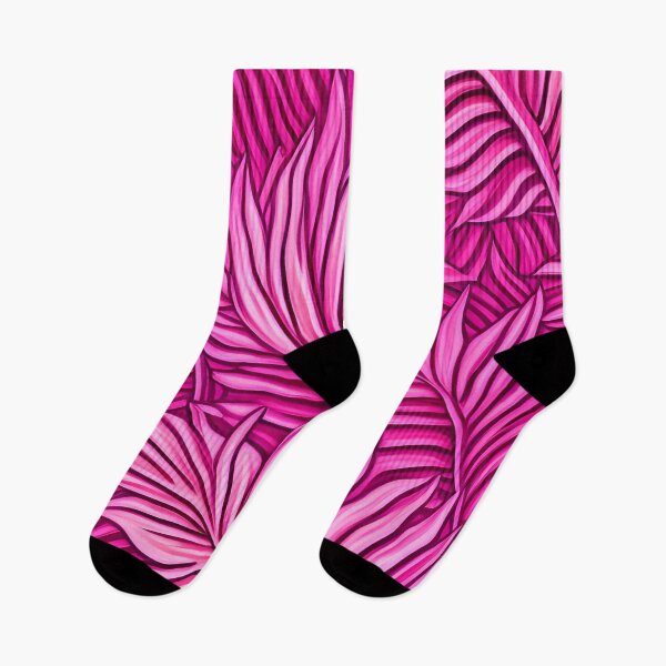 Item preview, Hot Pink Banana Leaves Abstract Illustration for Whimsical Eclectic Decor designed and sold by kathrynchill.