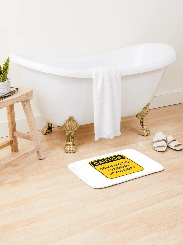 Thumbnail 2 of 6, Bath Mat, JavaScript developers aren't fully-functioning software engineers no more designed and sold by codepuns.