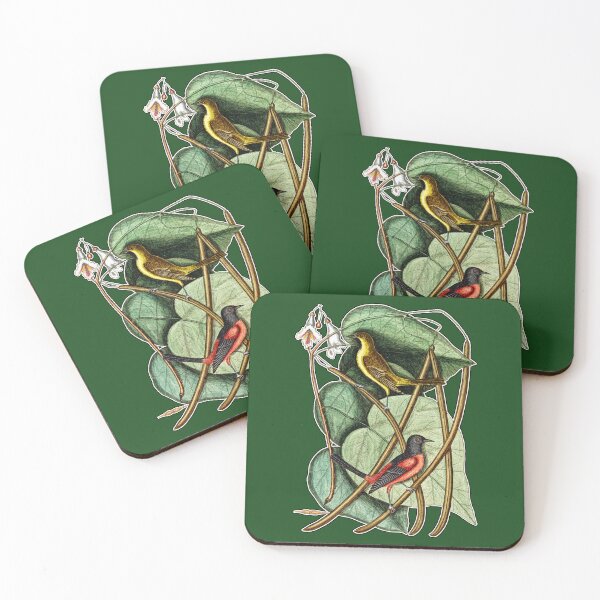 Item preview, Baltimore Oriole Birds Perched On Leaves designed and sold by RocketshipRetro.