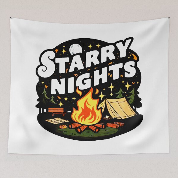 Item preview, Starry Nights: Camping Under a Sky Painted by Falling Stars designed and sold by SplashTastic.