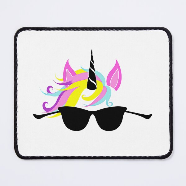 Item preview, A colorful cartoon unicorn head with sunglasses designed and sold by MagicColorPrint.