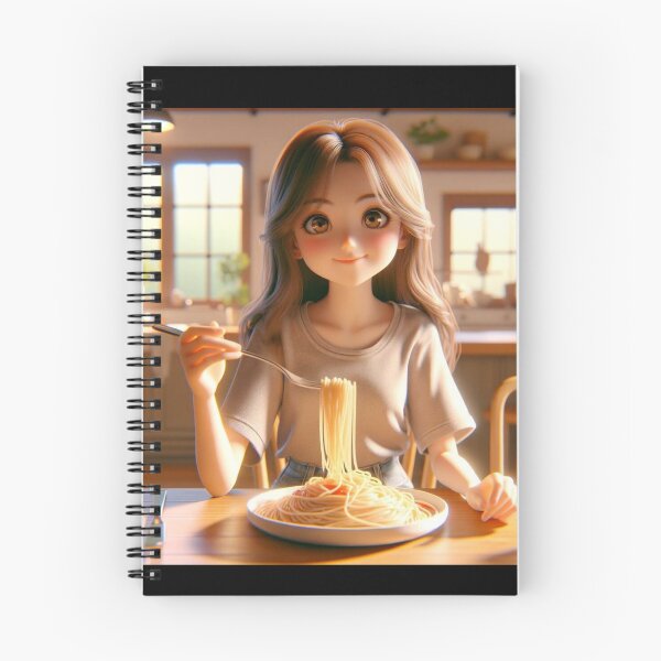 Aperçu de l'œuvre Fille mangeant des spaghettis créée et vendue par Dominic-Design.