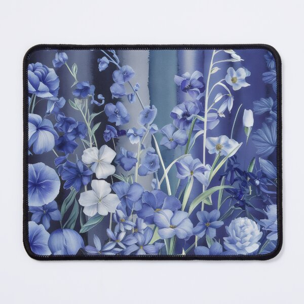 Item preview, Blue flower pattern, watercolor design with stripes designed and sold by patterncrow.