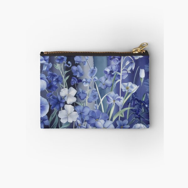 Item preview, Blue flower pattern, watercolor design with stripes designed and sold by patterncrow.