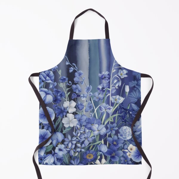 Item preview, Blue flower pattern, watercolor design with stripes designed and sold by patterncrow.