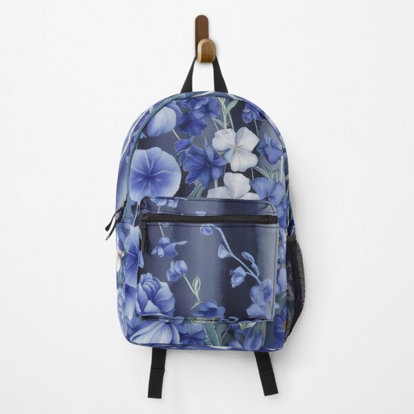 Item preview, Blue flower pattern, watercolor design with stripes designed and sold by patterncrow.