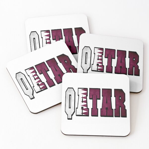 Item preview, Qatar Country Flag Typography designed and sold by TravelWish.