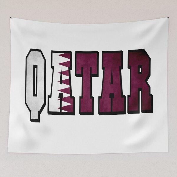 Item preview, Qatar Country Flag Typography designed and sold by TravelWish.