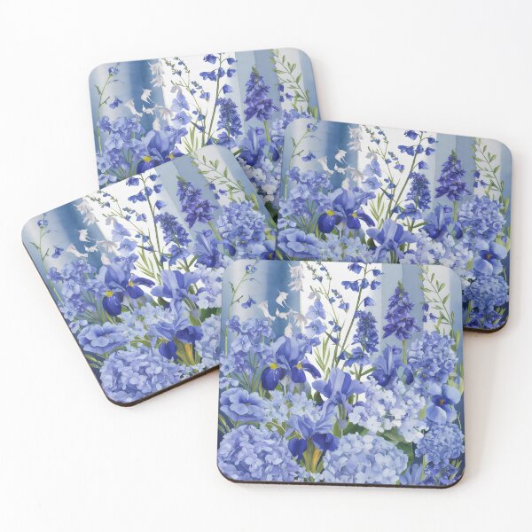 Item preview, Blue flower pattern, watercolor design with Hydrangeas and Lilies designed and sold by patterncrow.