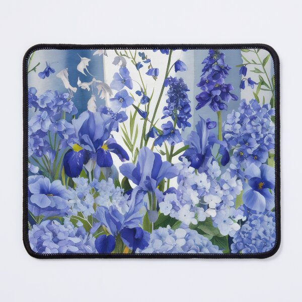 Item preview, Blue flower pattern, watercolor design with Hydrangeas and Lilies designed and sold by patterncrow.