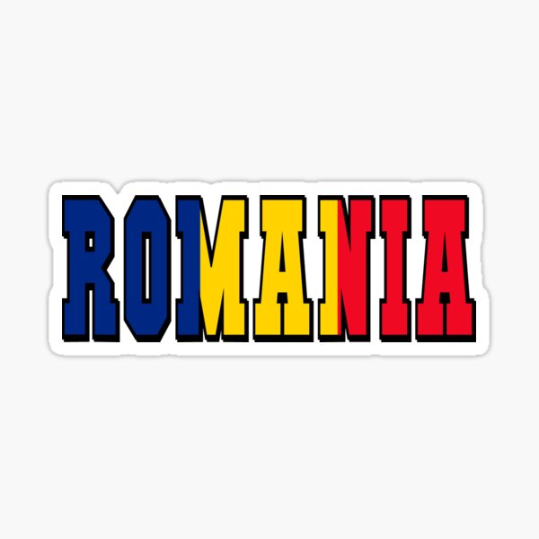 Item preview, Romania Country Flag Typography designed and sold by TravelWish.
