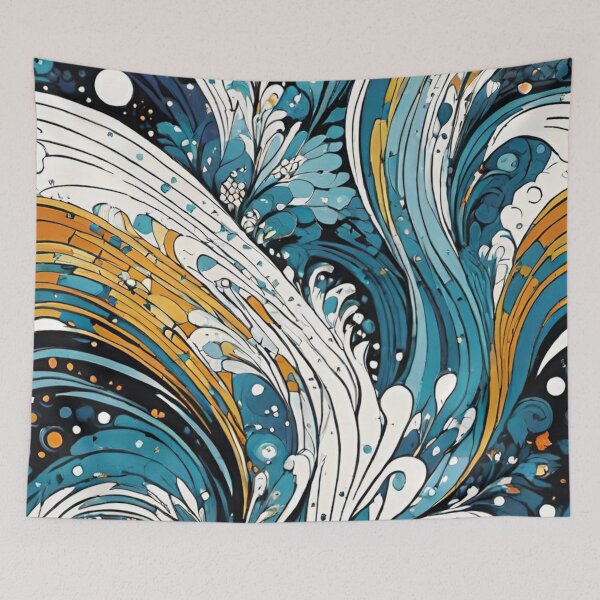 Item preview, multicoloured seamless fluid pattern designed and sold by optimusprime39.