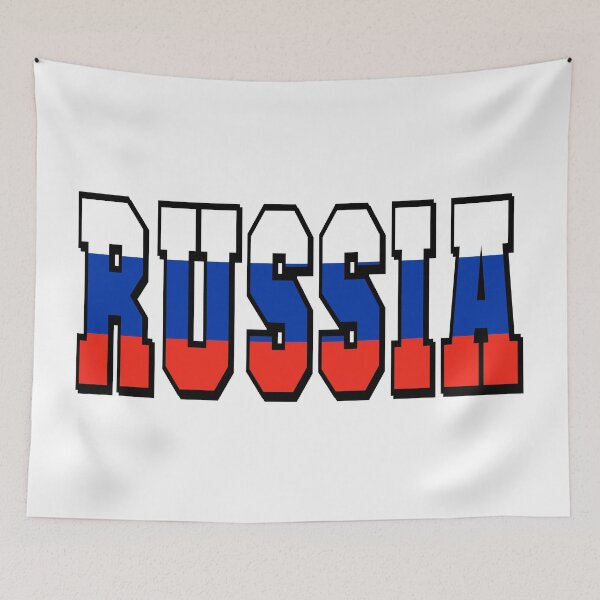 Item preview, Russia Country Flag Typography designed and sold by TravelWish.