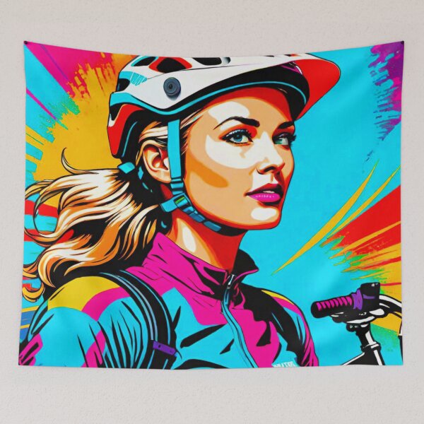 Item preview, Trailblazing Beauty: Female MTB Rider designed and sold by GrizzlyCollective.
